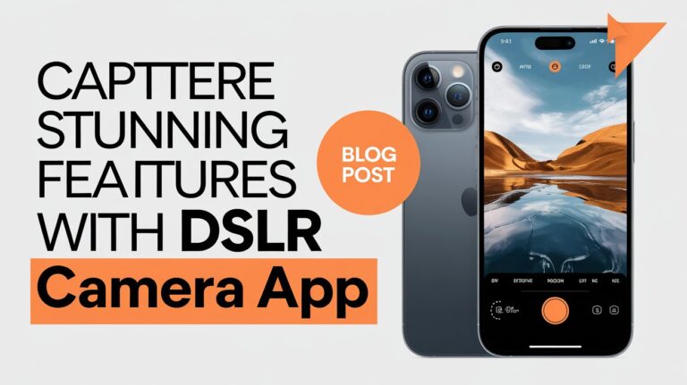 Smartphone displaying DSLR camera app interface with manual controls, showcasing a high-quality photo to highlight professional photography features.