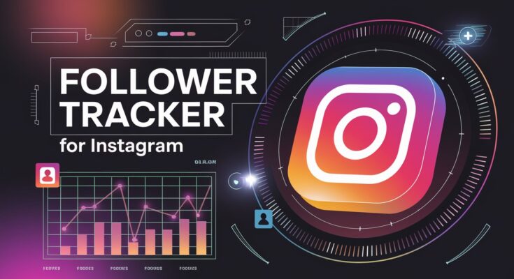 Smartphone displaying Instagram analytics with charts and follower statistics, representing a follower tracker for Instagram.