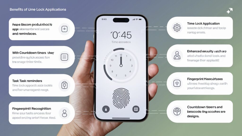 Write a section titled 'Benefits of Using Time Lock Applications' for a blog post about time lock apps. Highlight the advantages these apps offer to users. Discuss how time lock applications improve productivity by providing quick access to tasks and reminders. Explain the better time management achieved through countdown timers and task reminders. Describe the enhanced device security features such as passcode locks and fingerprint recognition. Emphasize the aesthetic appeal of customizable themes and designs. Include real-life examples and user testimonials to make the benefits more relatable. Use a conversational tone and keep the content engaging and informative.