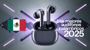 Los mejores audífonos inalámbricos en México para 2025 - Imagen destacada que muestra unos audífonos inalámbricos modernos con diseño futurista y elementos culturales mexicanos en el fondo.