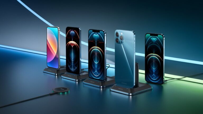 Top 5 smartphones with the longest battery life in 2025, featuring sleek designs, wireless charging, and Gorilla Glass protection.
