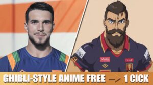 Real-life athlete vs. Ghibli-style anime transformation – 1-click AI magic!