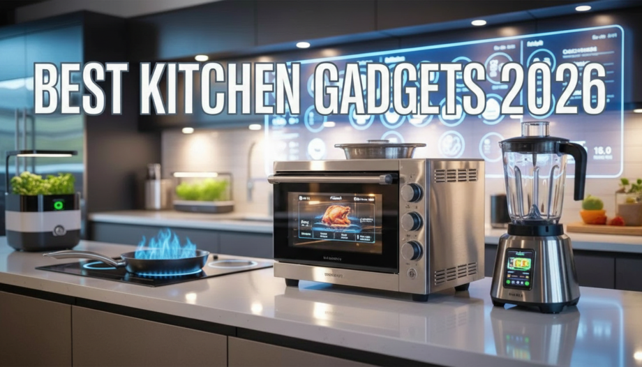 Best Kitchen Gadgets 2026 on a modern countertop including oven and blender.