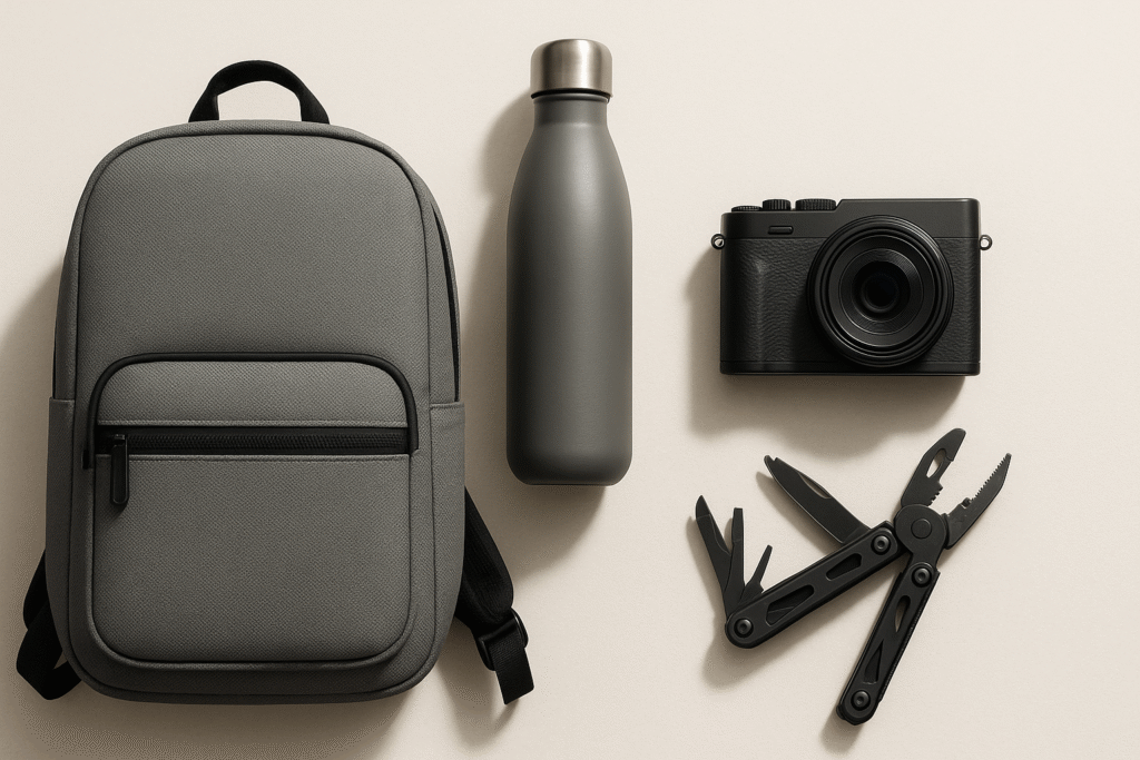 ChatGPT Image Jun 5, 2025, 06_12_59 PM Travel and everyday carry gifts for men under £50, including stylish bags, wallets, and compact tech gadgets perfect for daily use and travel.