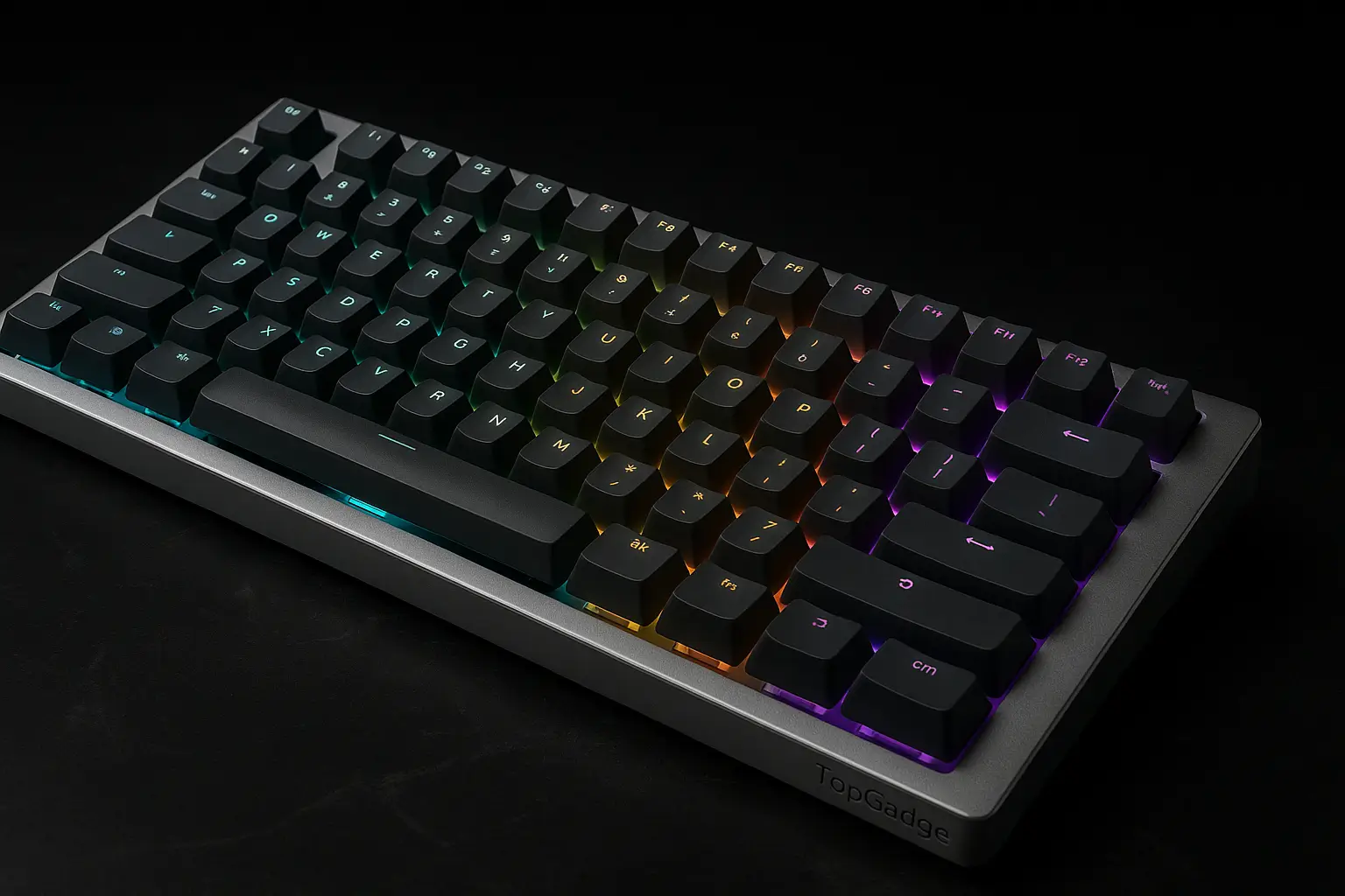 Keychron Q10 Pro mechanical keyboard on dark marble surface with RGB lighting - TopGadge Review 2025