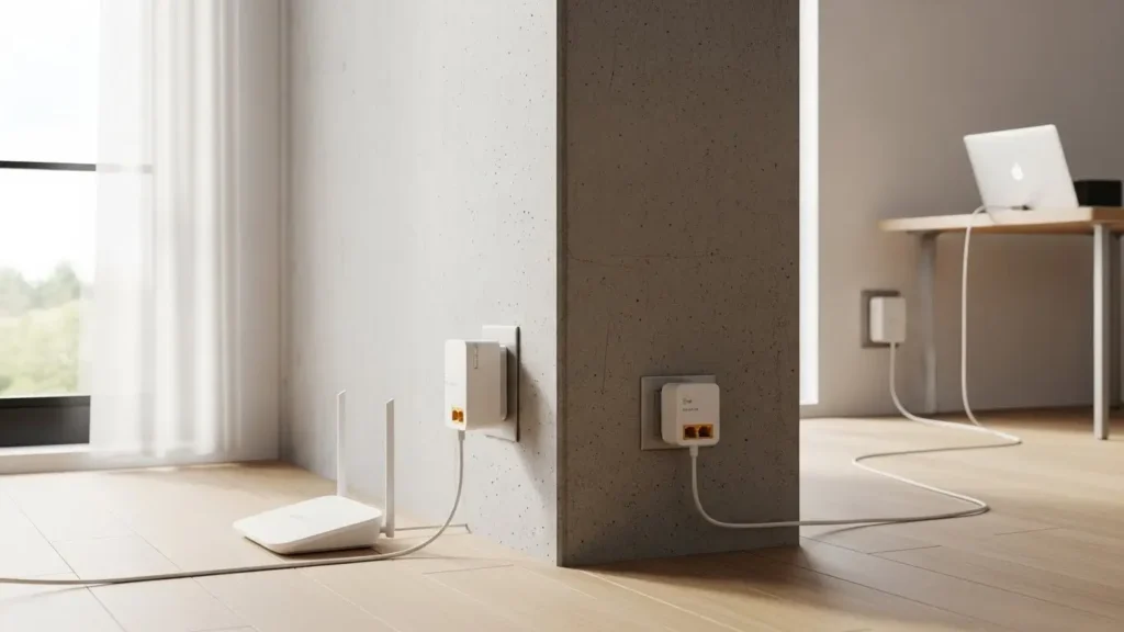 Powerline adapters using home electrical wiring to deliver stable internet through thick walls