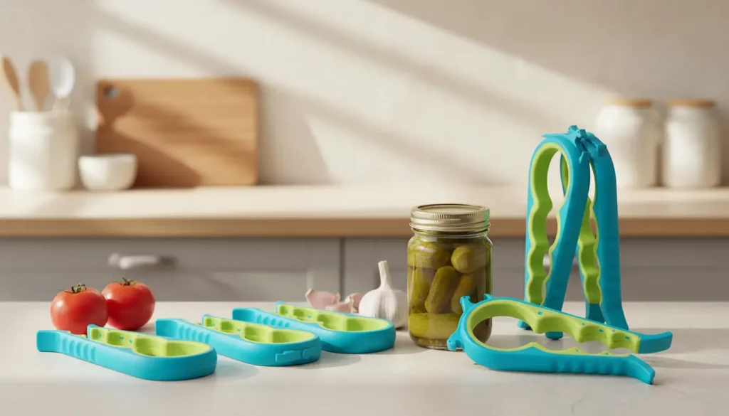 Otstar 6-in-1 jar opener blue – multi-tool for jars, bottles, and cans, best jar openers for UK kitchens.