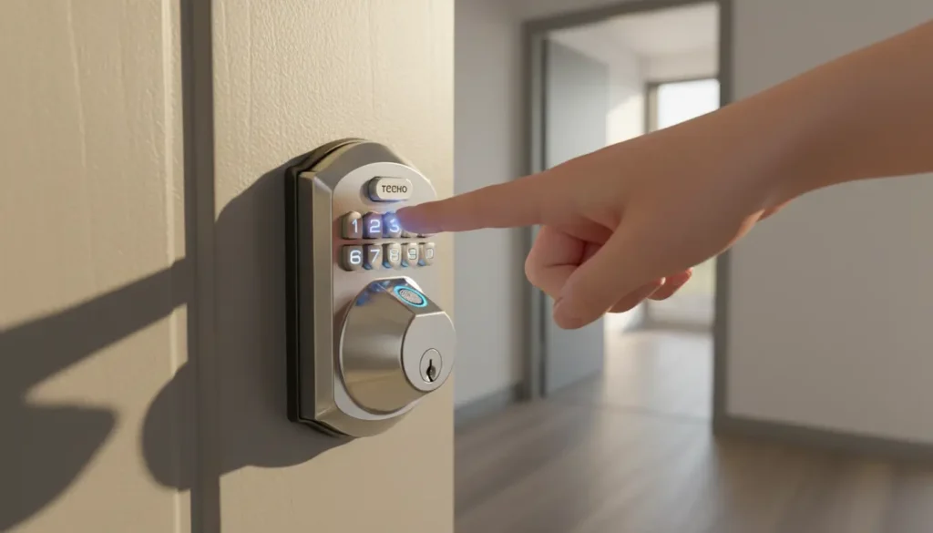 teeho-te002-fingerprint-smart-lock-student-uk TEEHO TE002 fingerprint smart lock for students UK — keyless entry door lock with code and fingerprint.